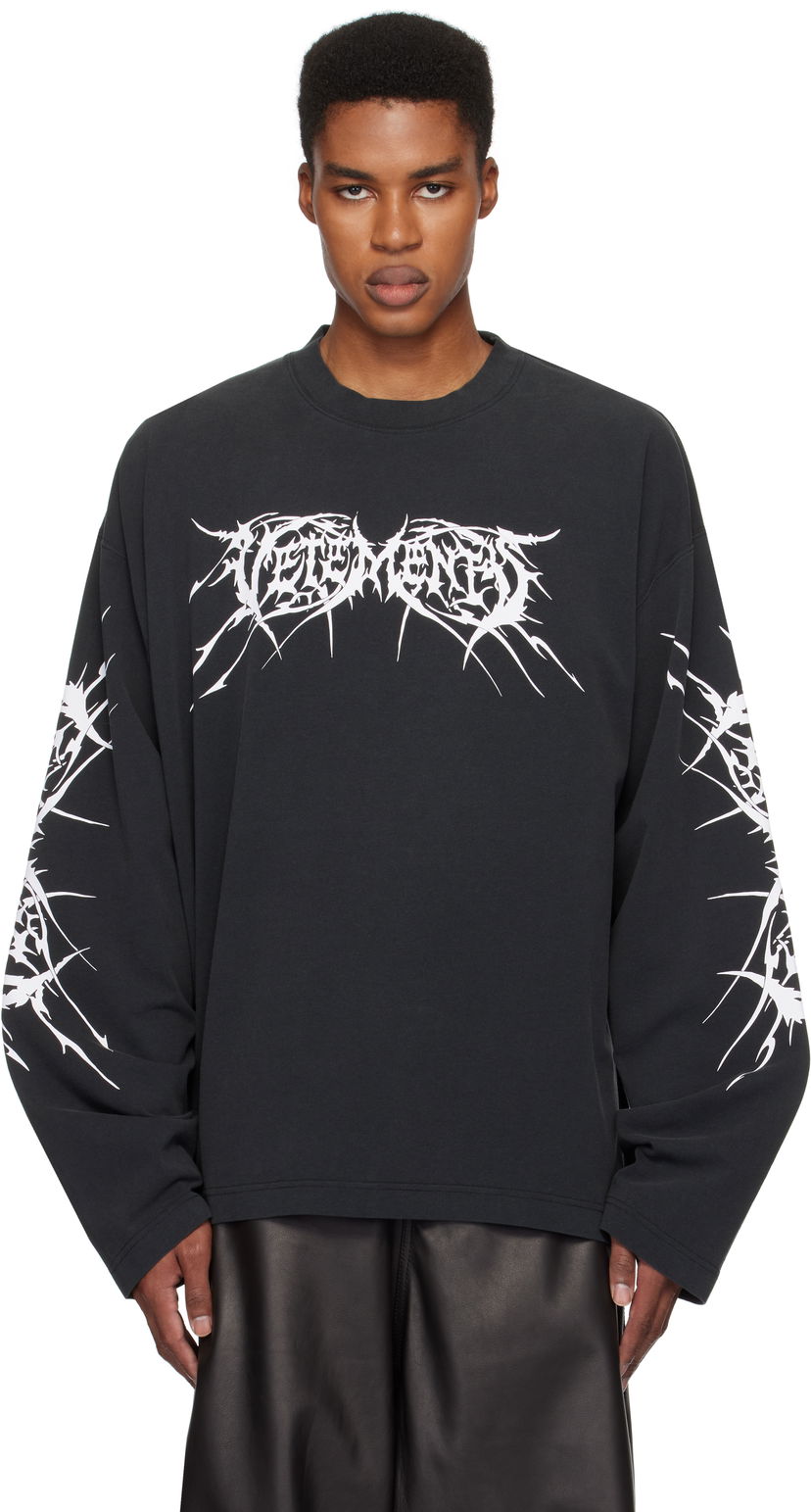 Majica VETEMENTS Metal Long Sleeve T-Shirt Črna | UA66LS610BW