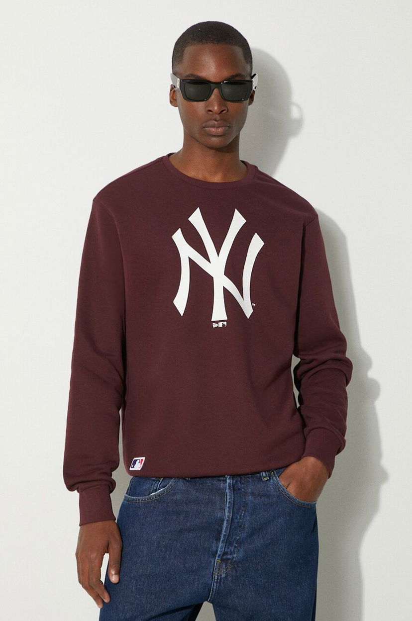 Pulover New Era NEW YORK YANKEES Crewneck Sweatshirt Bordo | 60416740