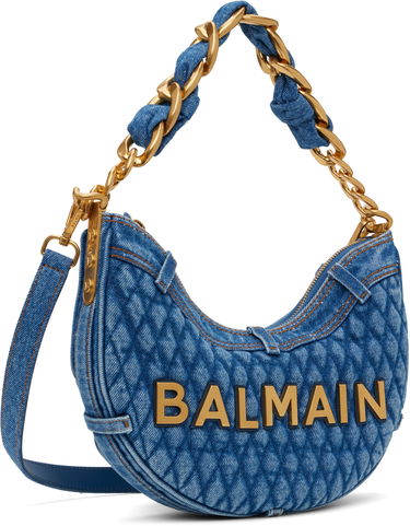 Torbica Balmain Balmain 1945 Soft Moon Denim Shoulder Bag Modra | EN1BQ954TTSD, 1