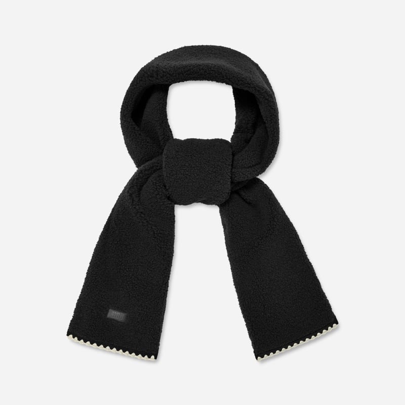 Šala UGG Fleece Scarf with Scalloped Trim Črna | 101021-BLK, 0