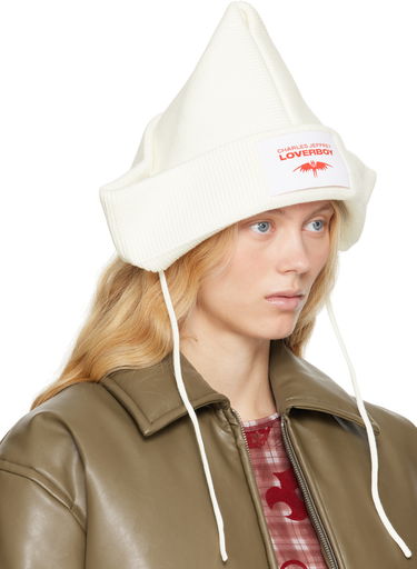 Klobuk Charles Jeffrey Loverboy Charles Jeffrey LOVERBOY Paper Boat Knit Beanie Bela | 54130702, 1