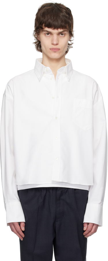 Srajce AMI AMI Paris Cropped Oversized Shirt Bela | USH123.CO0031, 0
