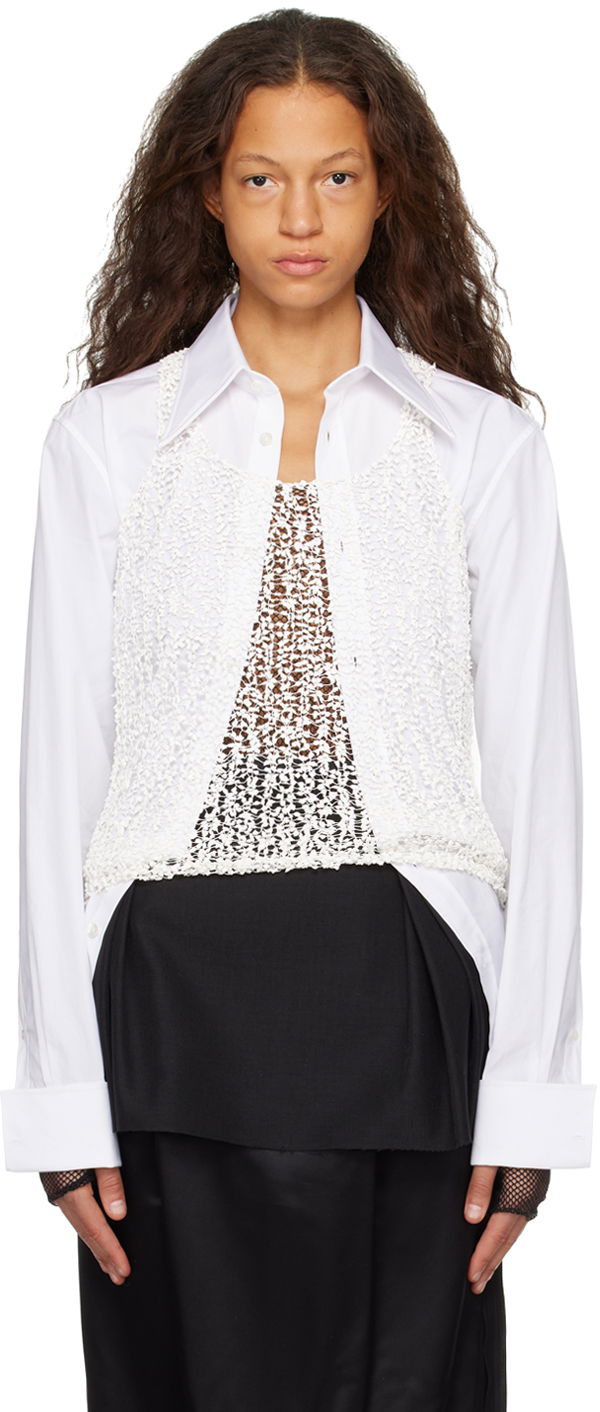 Srajce Maison Margiela Sheer Tank Top Bela | S29NL0055 M13010