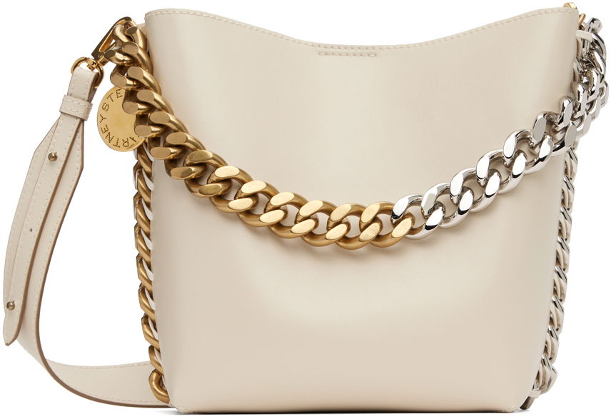 Torba za čez ramo Stella McCartney Bucket Bag With Chain Bela | 7B0033W8839, 0
