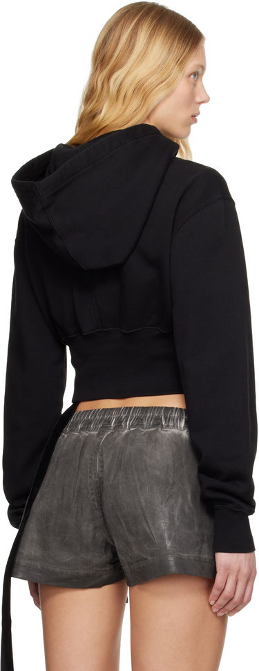Pulover Rick Owens Rick Owens DRKSHDW Hollywood Tatlin Cropped Hoodie Črna | DS01E3220 FP, 2