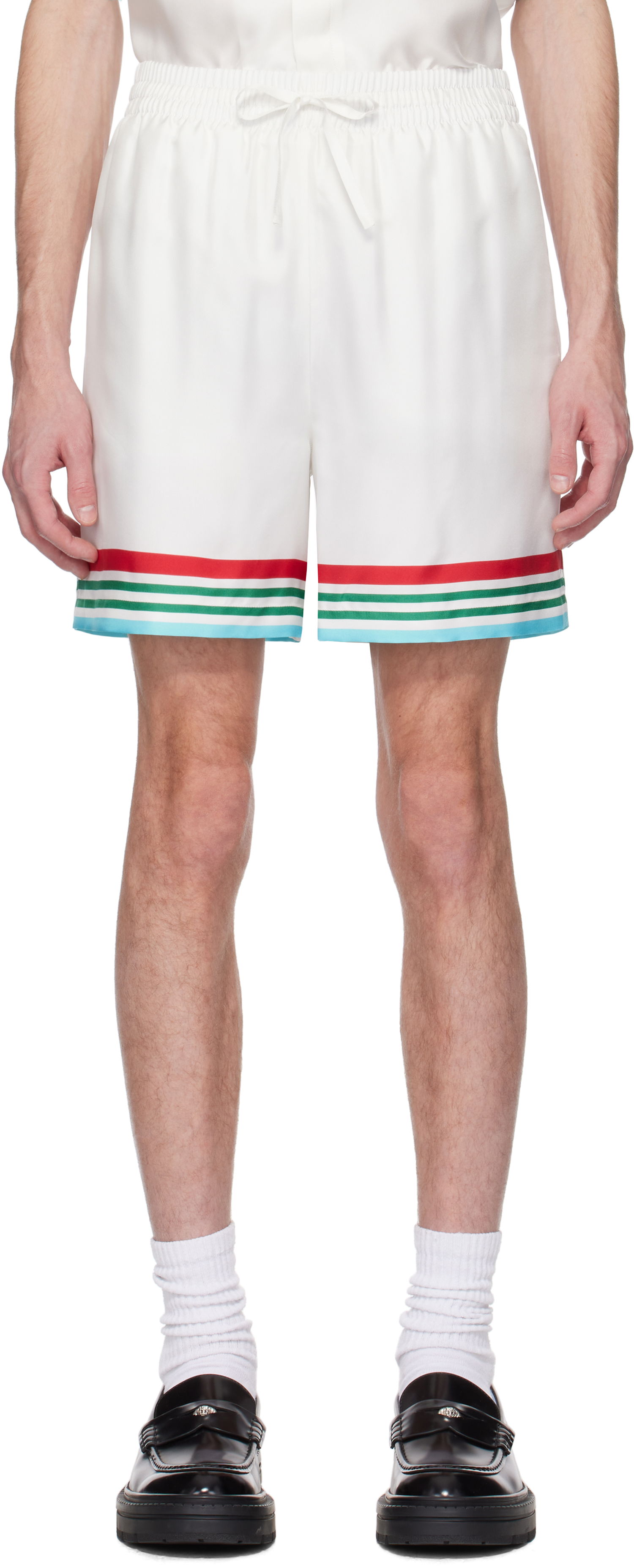 Kratke hlače Casablanca Casablanca 'Casa Way' World Series Silk Shorts Bela | MS25-TR-012-04, 0