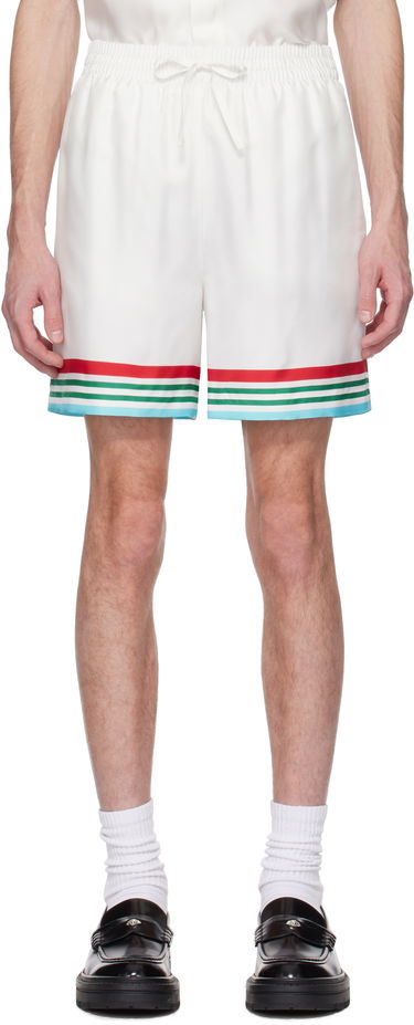 Kratke hlače Casablanca Casablanca 'Casa Way' World Series Silk Shorts Bela | MS25-TR-012-04, 0