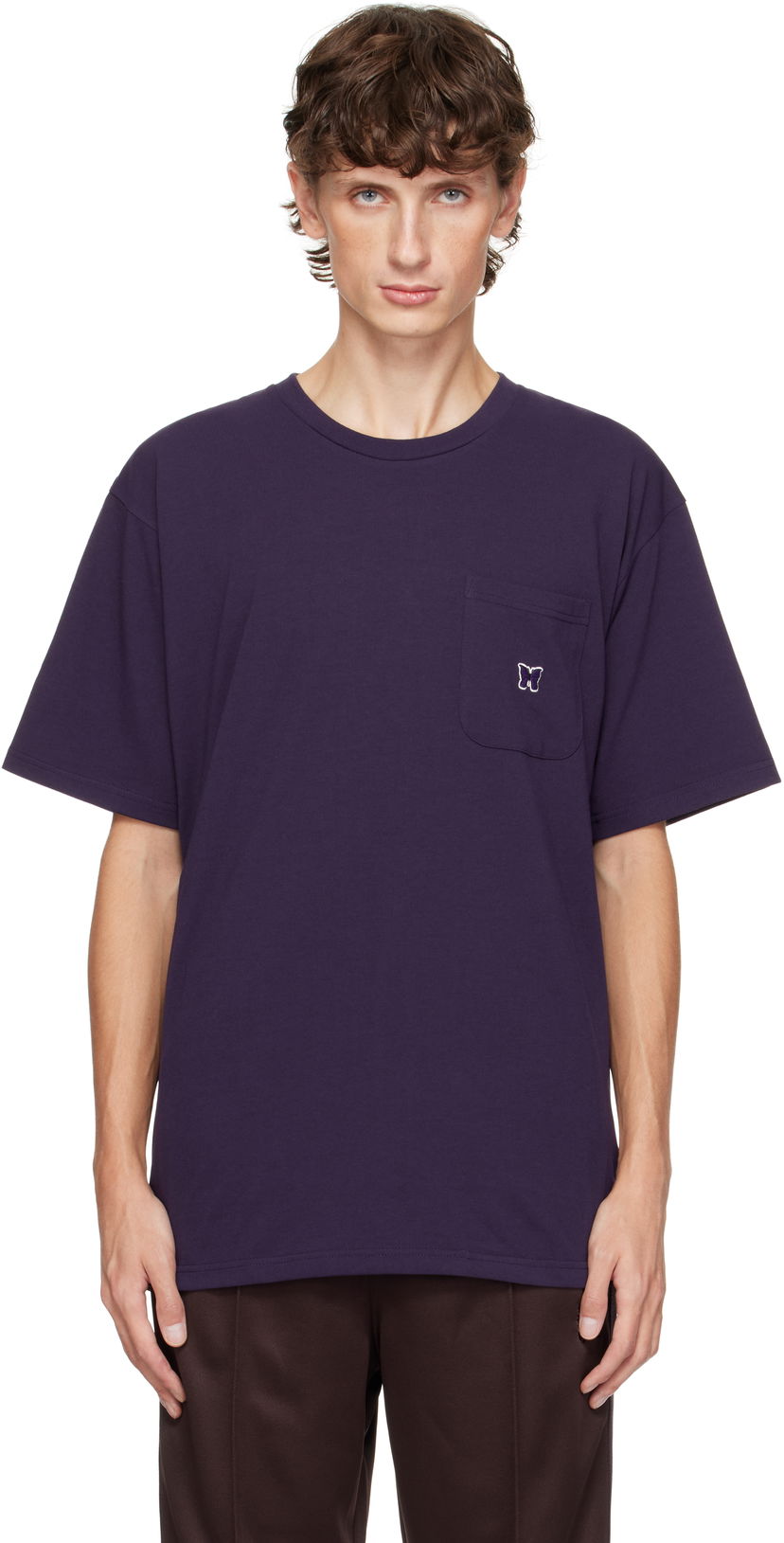 Majica Needles Embroidered-Logo T-shirt Lila | PU308