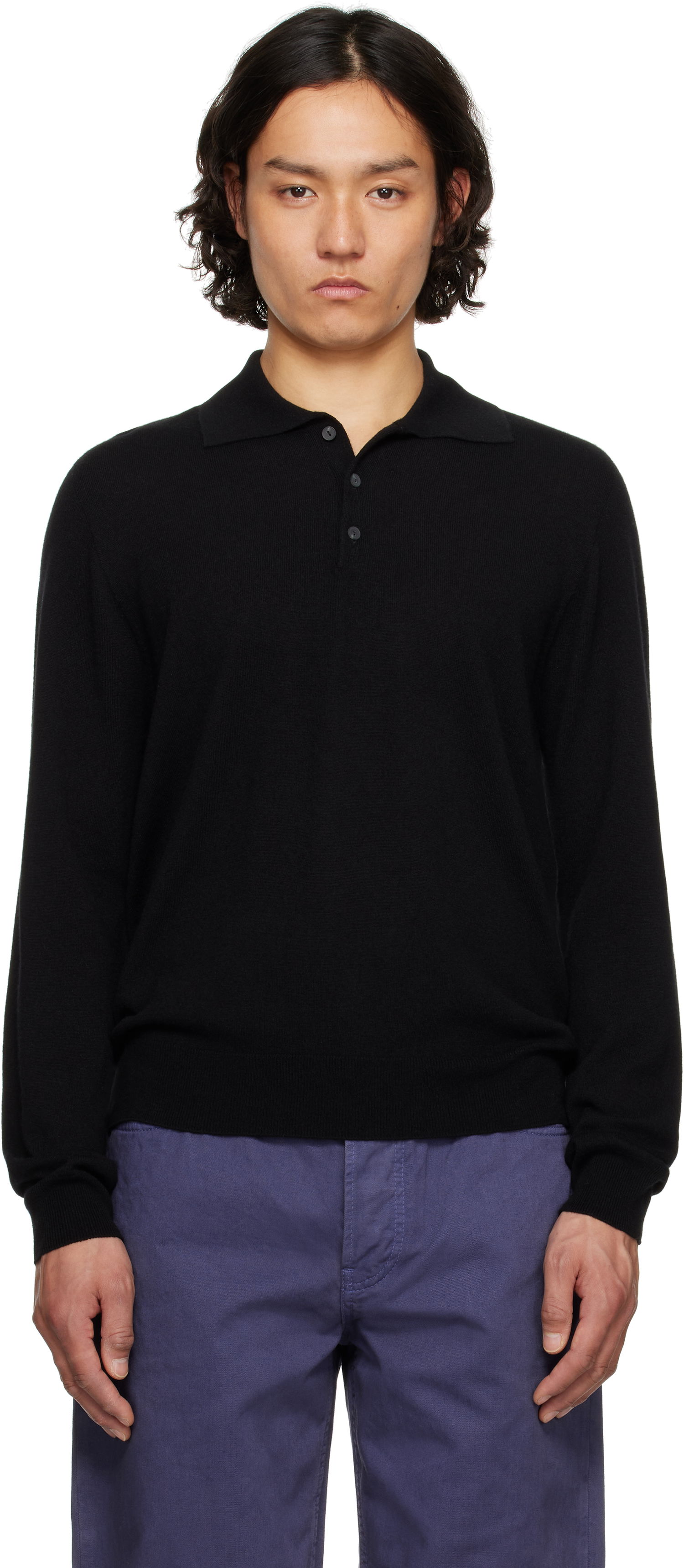 Pleteni pulover The Row The Row Judi Knit Polo Črna | 918-Y751, 0
