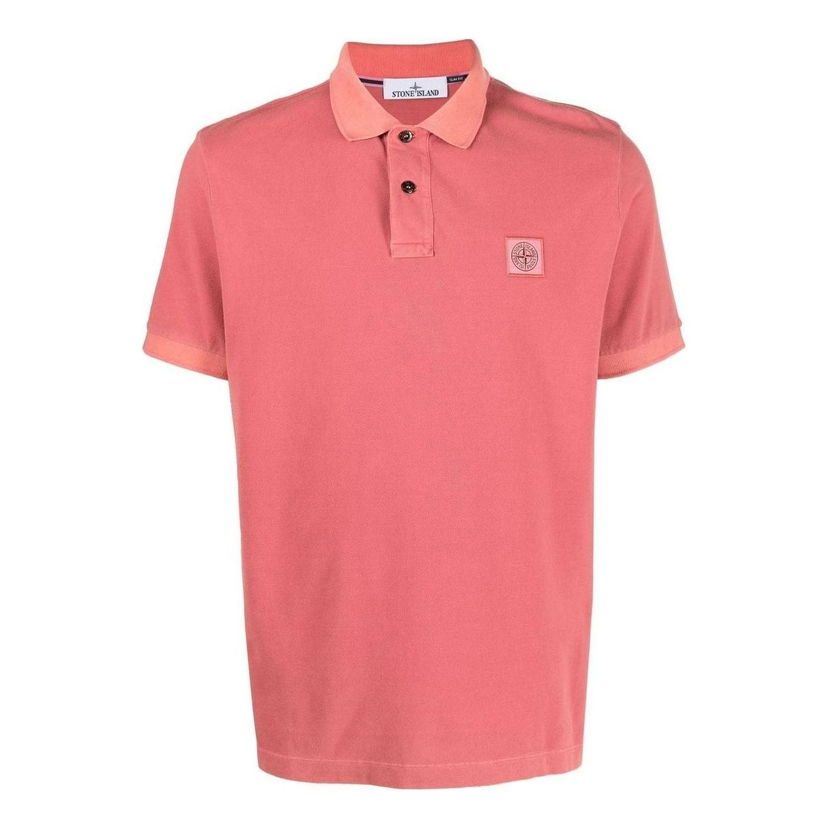 Polo majica Stone Island Logo-Patch Polo Shirt Roza | 10152SC67-V0087