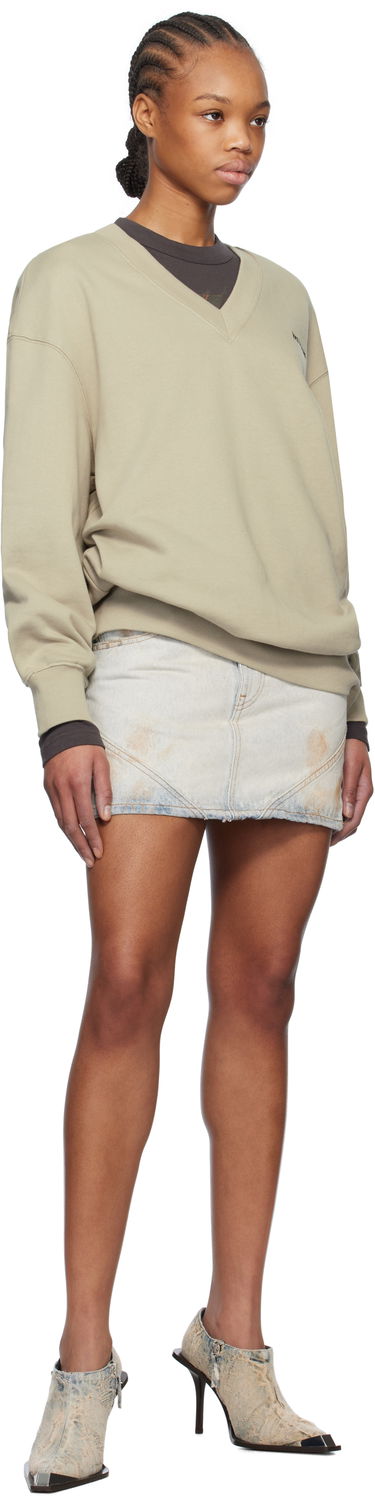 Pleteni pulover We11done We11done Oversized V-Neck Sweatshirt Bež | WD-TS0-25-773-U-KK, 3