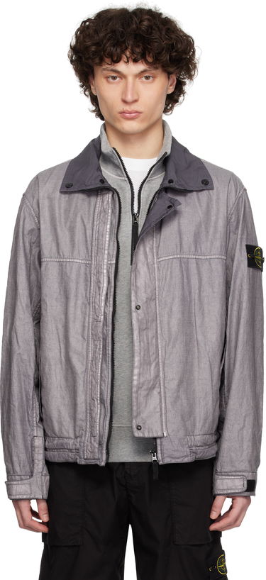 Vetrovka Stone Island Stone Island Raw Linen Plated Jacket Siva | K1S15 4100039 S0030, 0