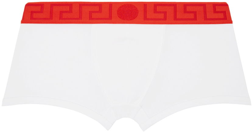 Boksarice Versace Greca Border Boxers Bela | AU10026_1A10011