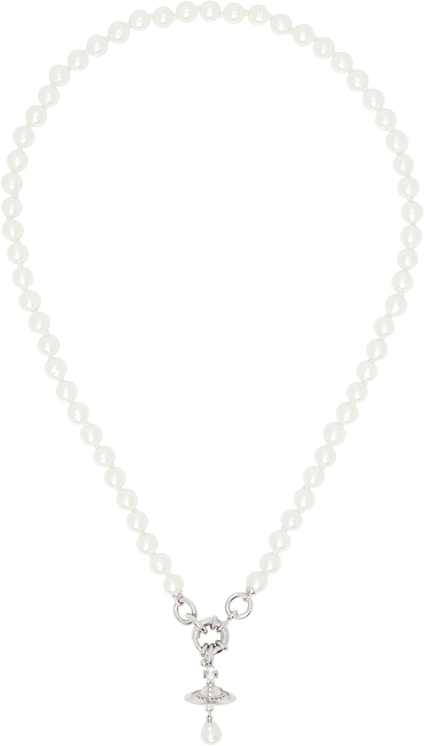 Ogrlica Vivienne Westwood Vivienne Westwood Aleksa Pearl Pendant Necklace Bela | 6301013C-02P543-