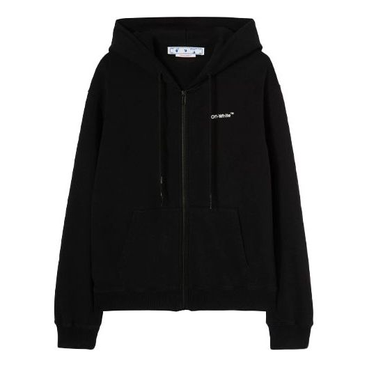 Pulover Off-White Off-White SS22 Loose Fit Zip-Up Hoodie Črna | OMBE013C99FLE0031001