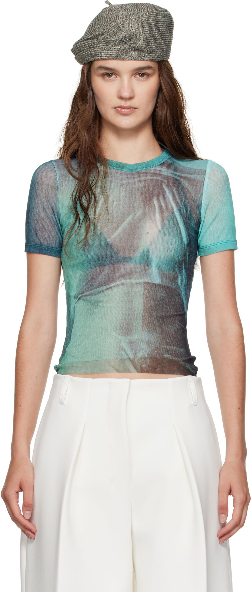 Majica Jean Paul Gaultier Jean Paul Gaultier 'The Water' Baby Tee Zelena | 25/03-W-TO313-M004P-5557