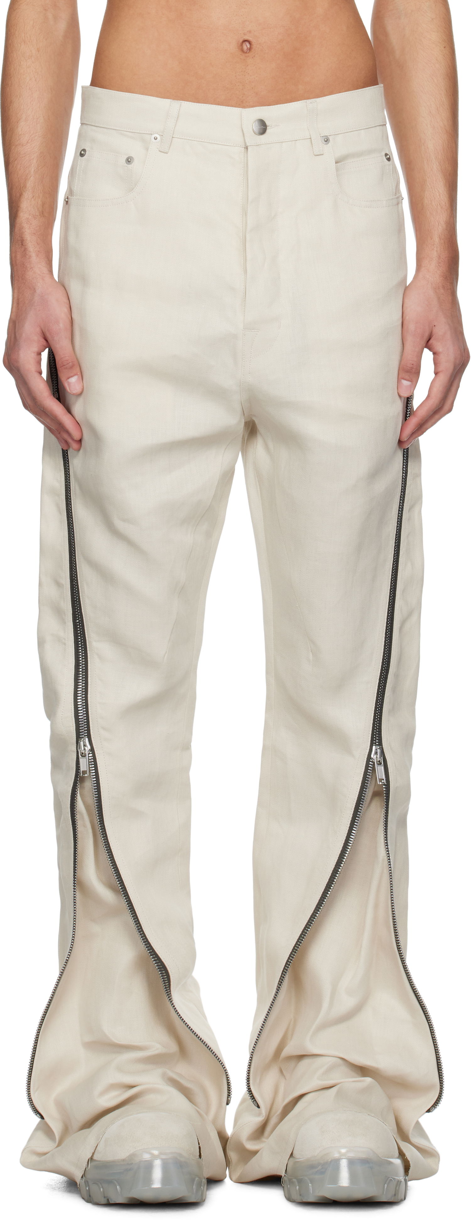 Kavbojke Rick Owens Rick Owens Hollywood Bolan Banana Jeans Bela | RU01E5343 TWL, 0