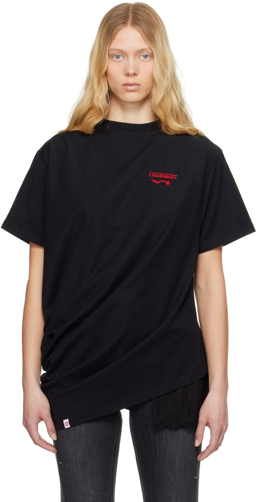 Majica Charles Jeffrey Loverboy Charles Jeffrey LOVERBOY Topsy Turvy T-Shirt Črna | 54101301