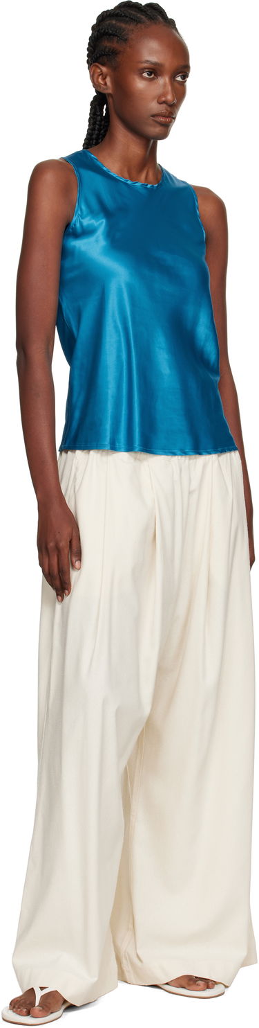 Majica brez rokavov Baserange Baserange Dydine Satin Tank Top Modra | TSDYT-EV-AU25, 3