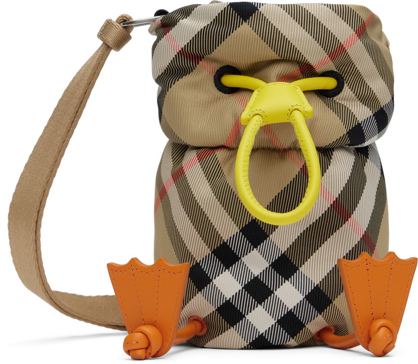 Torba za čez ramo Burberry Bottle Bag Duck Nylon Bež | 8089351