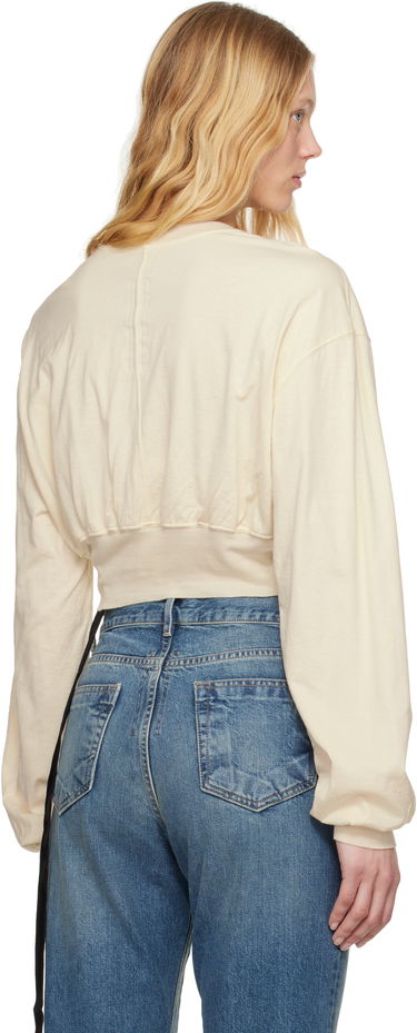 Krop-top Rick Owens Rick Owens DRKSHDW Tatlin Cropped Sweatshirt Bež | DS01E3225 BHNDB, 2