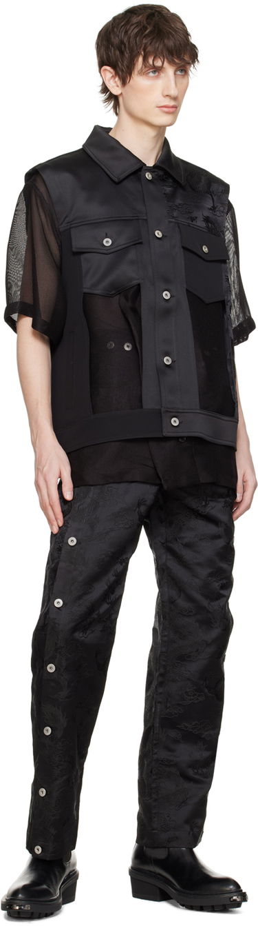 Telovnik Feng Chen Wang Feng Chen Wang Layered Mesh Vest Črna | FUS17JK10, 4