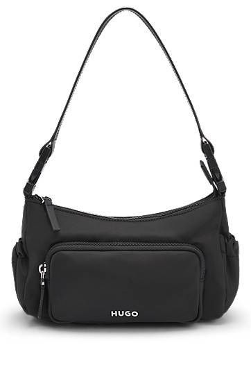 Torba za čez ramo BOSS HUGO Smooth Twill Shoulder Bag with Interchangeable Strap Črna | 50547092