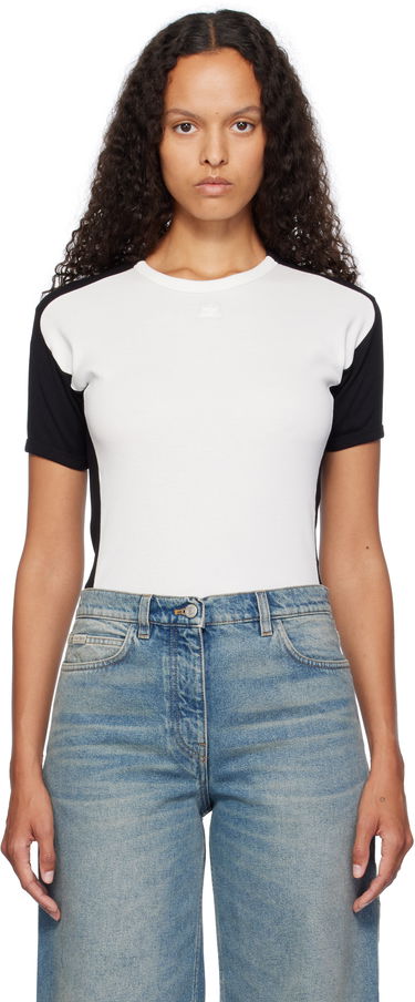 Bodi Courrèges Contrast Frame T-Shirt Bela | 324JTS147JS0070, 0