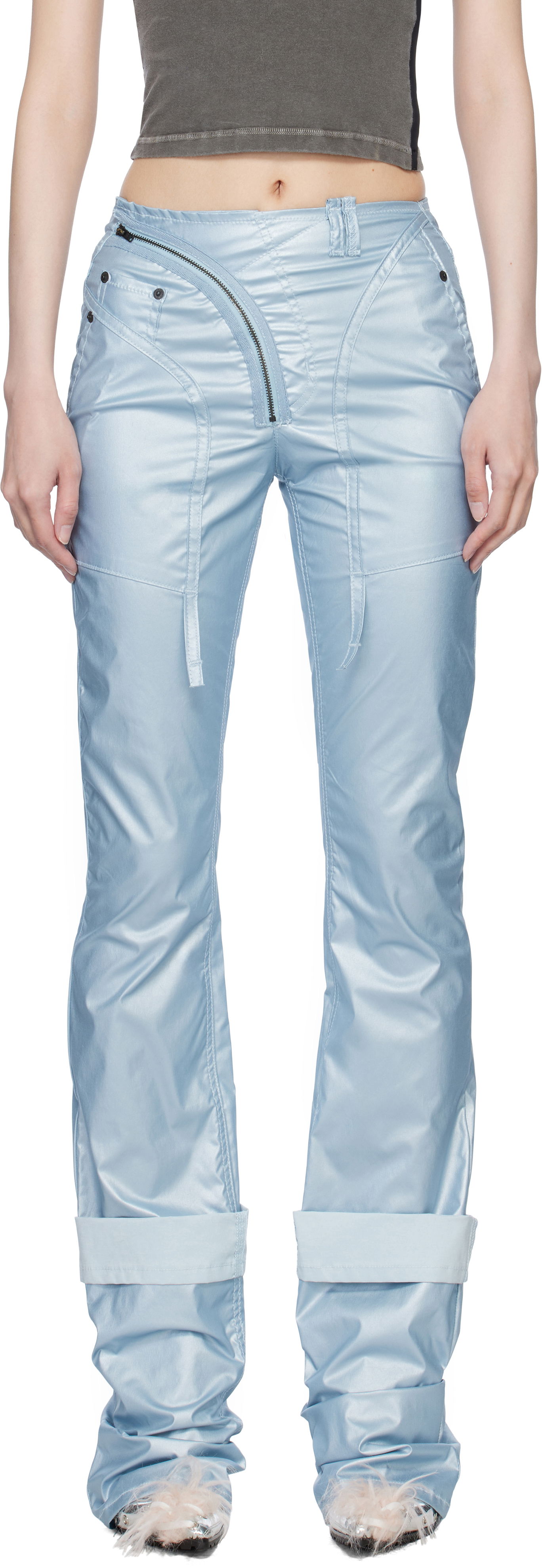 Hlače Ottolinger Ottolinger Coated Open Back Trousers Modra | 2217080203, 0