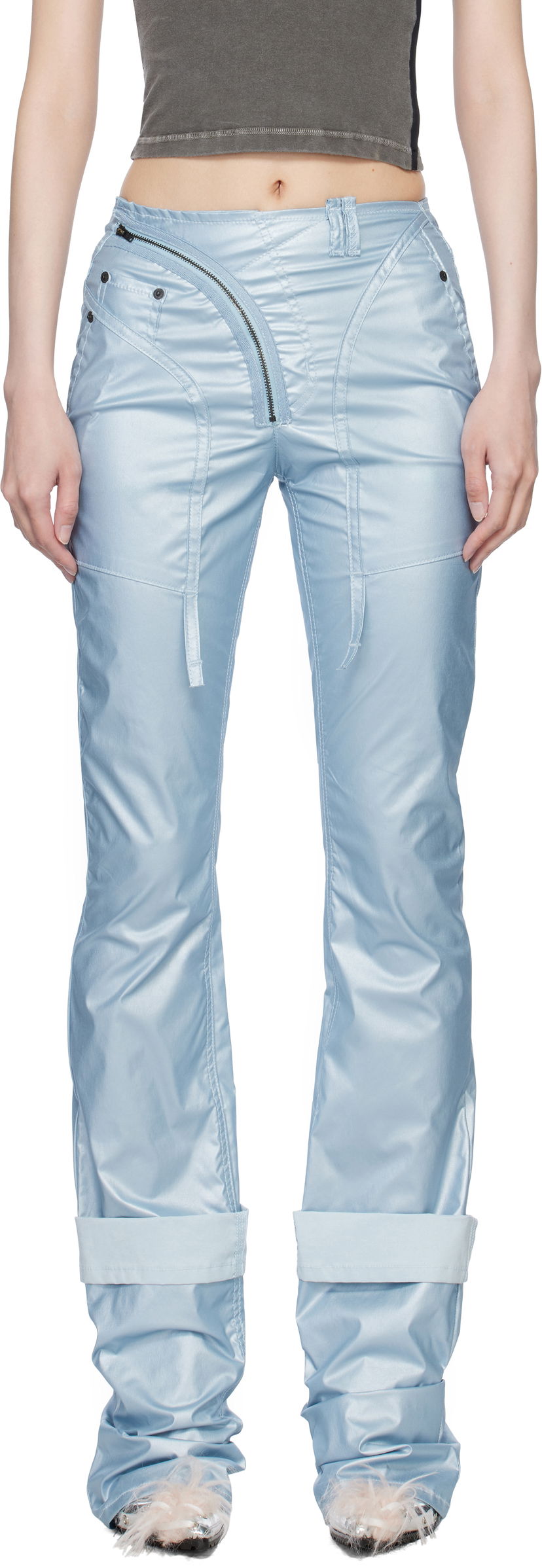 Hlače Ottolinger Ottolinger Coated Open Back Trousers Modra | 2217080203