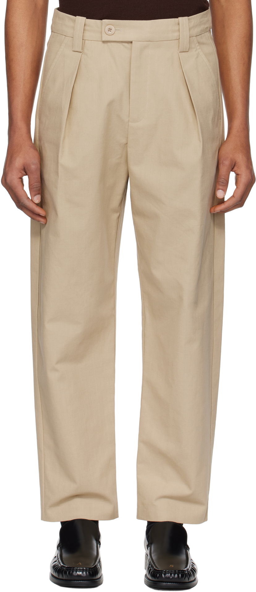 Hlače A.P.C. A.P.C. Renato Pleated Trousers Bež | COHFU-H08428