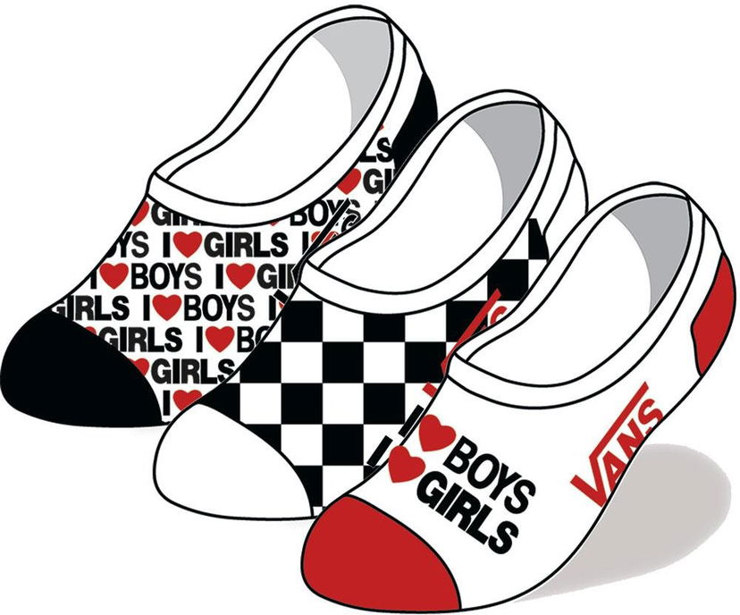 Nogavice Vans Vans Boys Girls Canoodles 3-Pack No-Show Socks Večbarvna | vn0a4dse4481