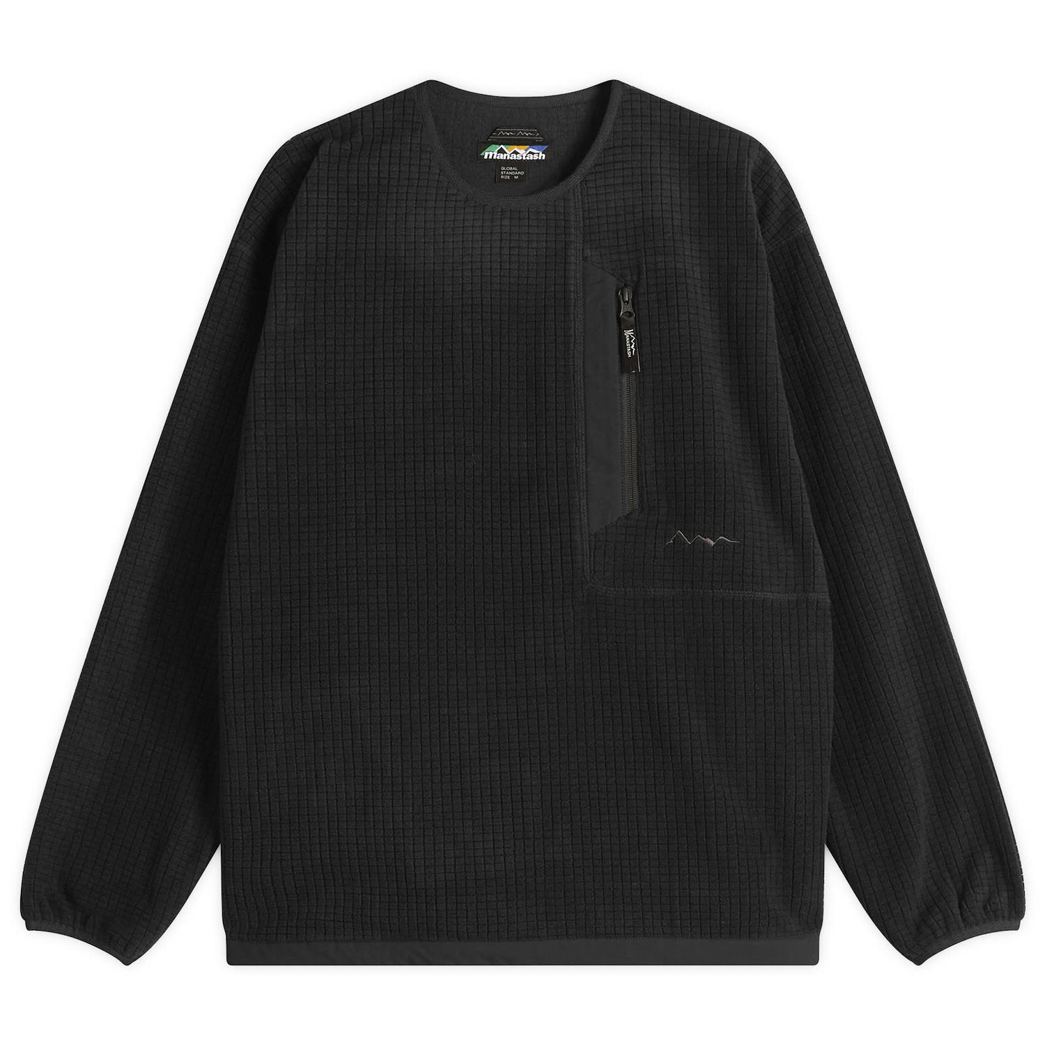 Pulover Manastash Grid Fleece Crew Sweatshirt Črna | 7925230001-010, 0