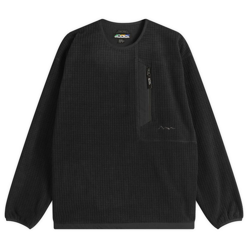 Pulover Manastash Grid Fleece Crew Sweatshirt Črna | 7925230001-010