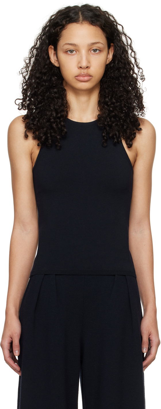 Majica brez rokavov Max Mara Alfeo Tank Top Mornarica | 2411361071600
