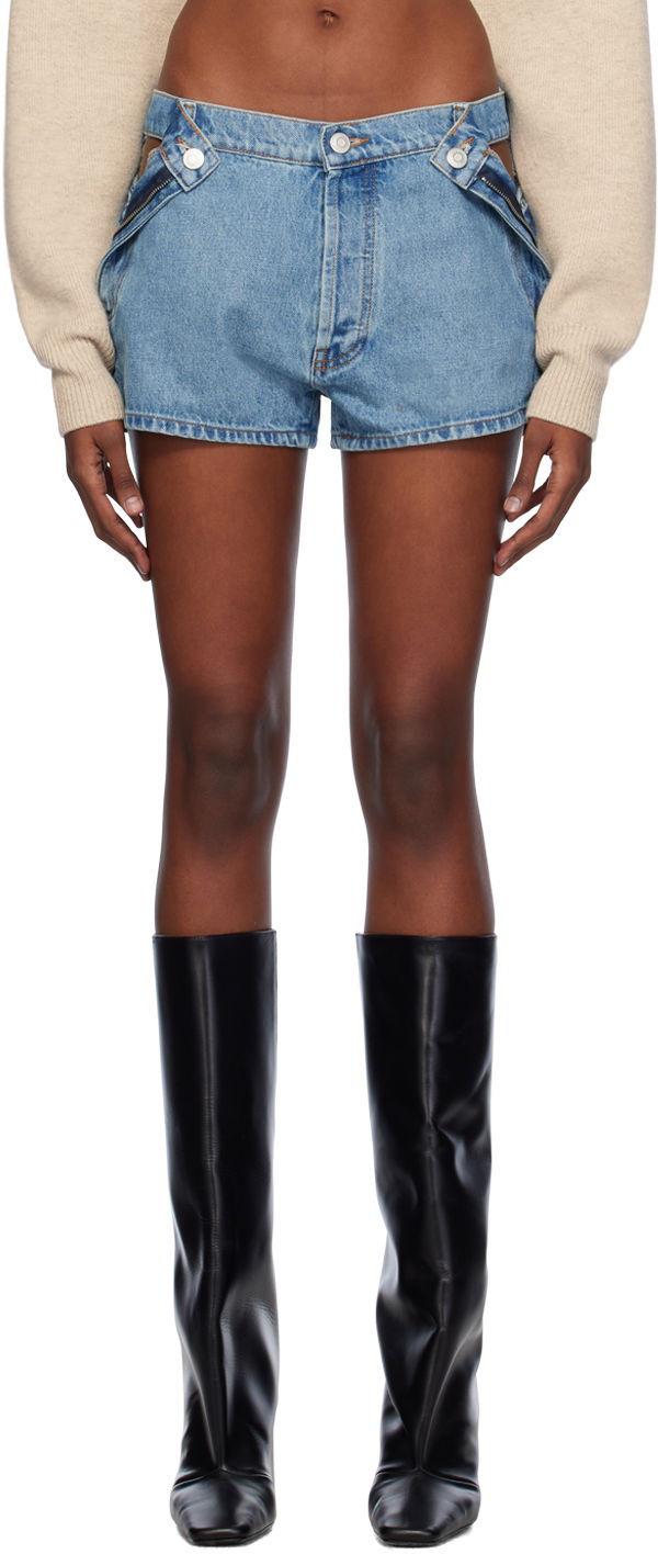Kratke hlače Coperni Coperni Open Hip Denim Shorts Modra | COPP71202