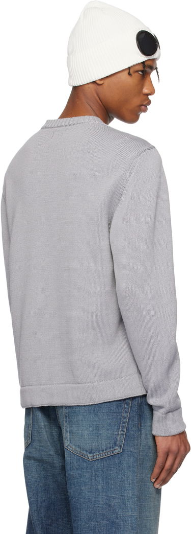 Pleteni pulover C.P. Company C.P. Company Crewneck Lens Knit Sweater Siva | 18CMKN077A-110058A, 2