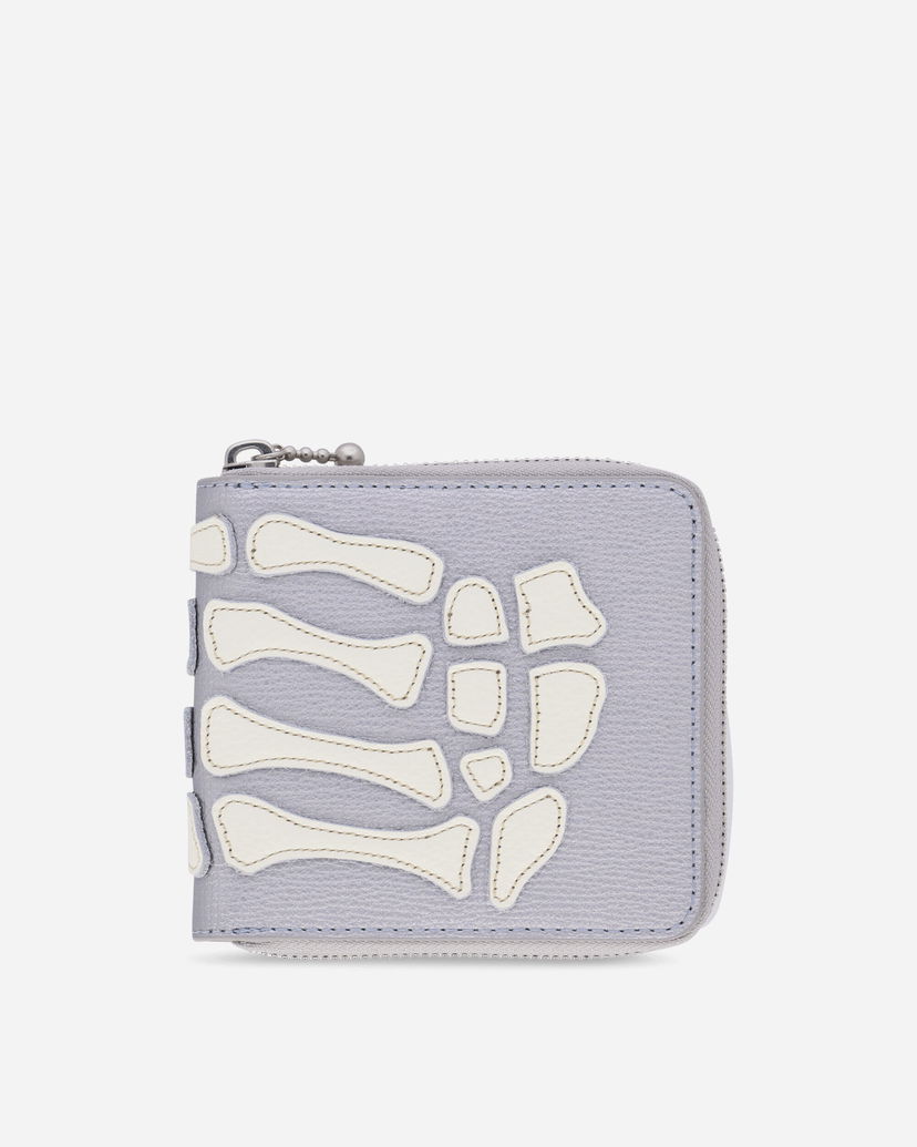 Denarnica KAPITAL Thumb Up Bone Band Zip Wallet Siva | K2503XG523 SILVER