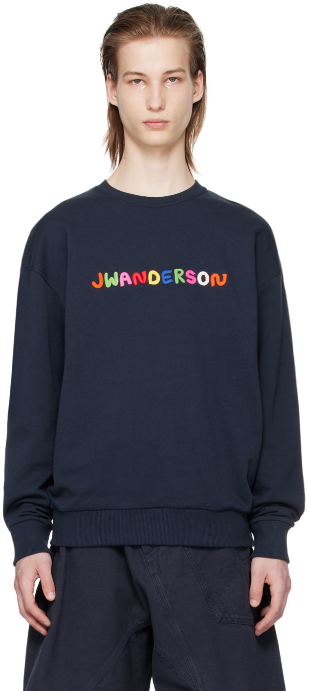 Pulover JW Anderson Embroidered Sweatshirt Mornarica | JW0176-PG0717