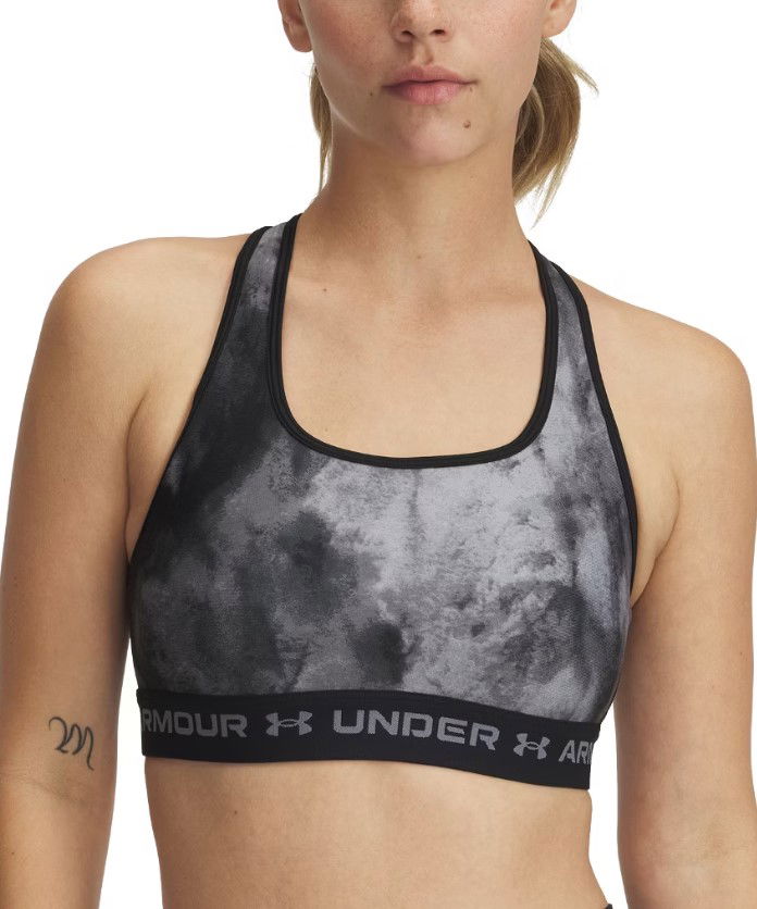 Modrček Under Armour Under Armour Crossback Mid Print Sports Bra Črna | 1361042-012