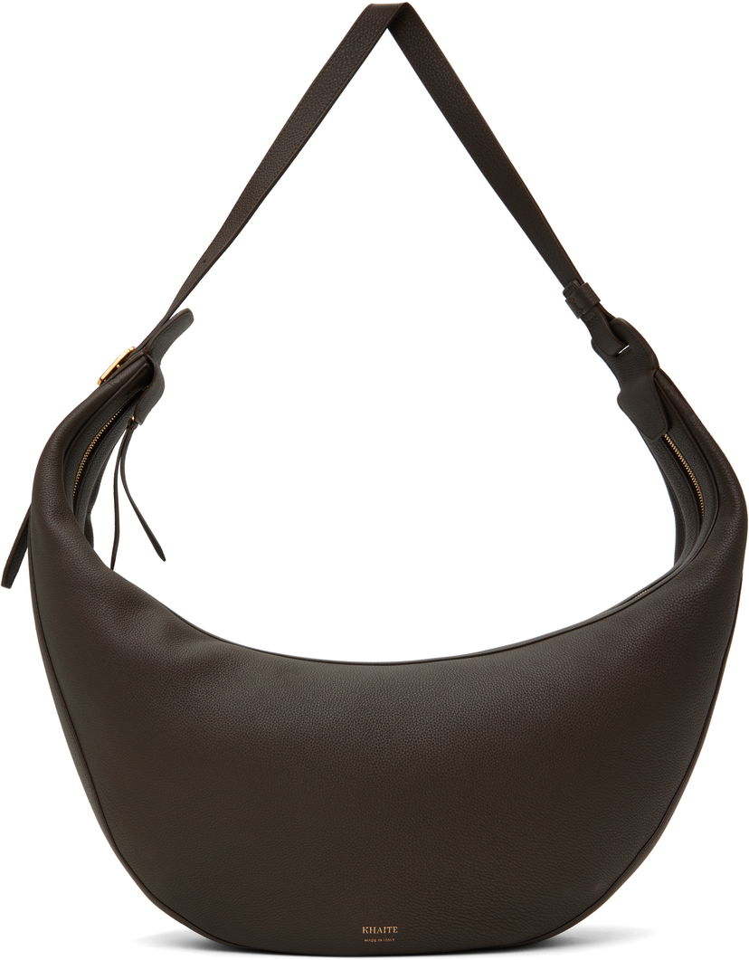 Torba za čez ramo Khaite KHAITE Augustina Leather Shoulder Bag Rjava | H6014-914