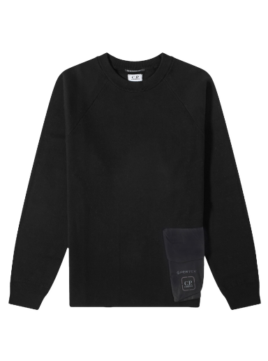 Pleteni pulover C.P. Company Double Mixed Pocket Crewneck Črna | 15CLKN020A-006599A-999