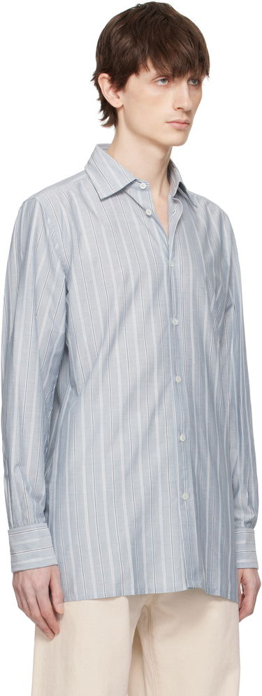 Srajce Maison Margiela Maison Margiela Striped Long-Sleeved Shirt Modra | S50DT0048 M35281, 1