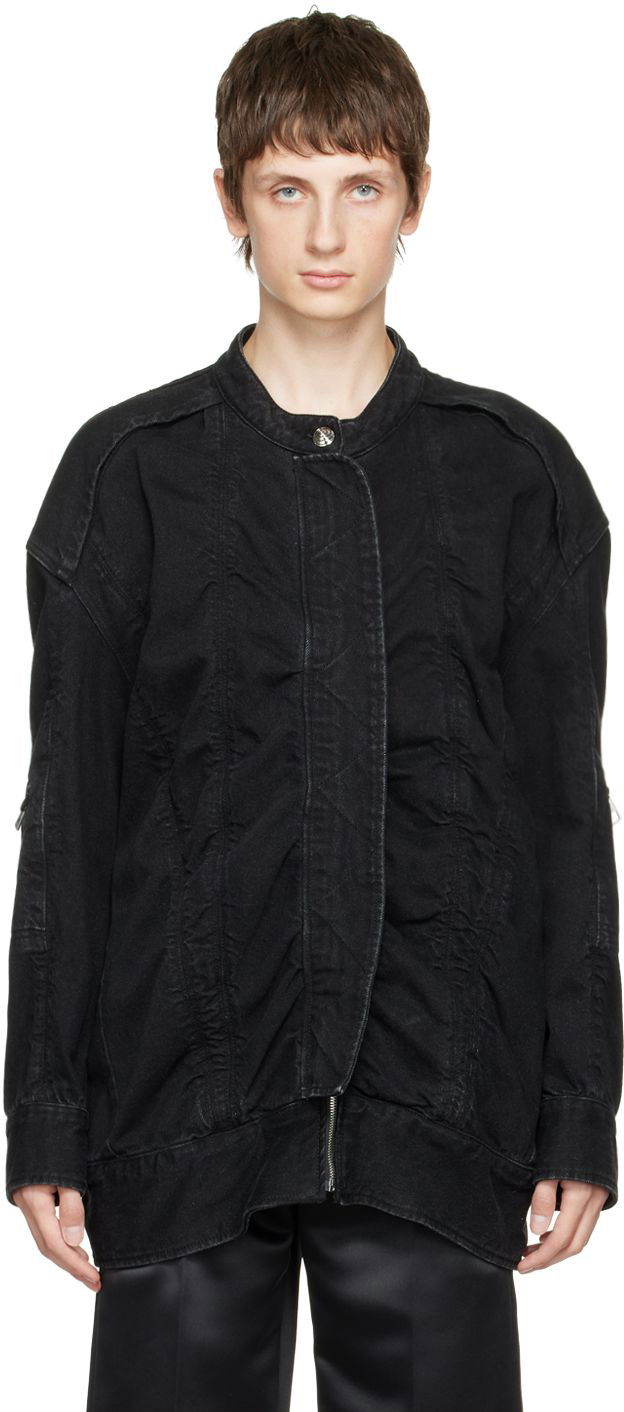 Jakna We11done We11done Bomber Denim Jacket Črna | WD-DJ3-21-331-U-BK