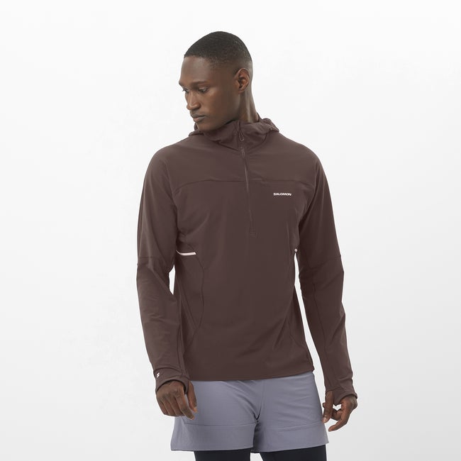 Pulover Salomon Sense Aero Hybrid Hoodie Rjava | LC2429500