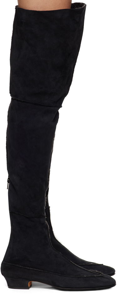 Superge in čevlji The Row Suede Over-The-Knee Boots Črna | F1530-SH01, 0