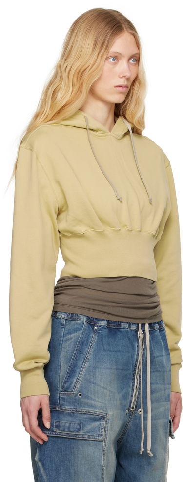 Pulover Rick Owens Rick Owens DRKSHDW Hollywood Tatlin Cropped Hoodie Črna | DS01E3220 FP, 4