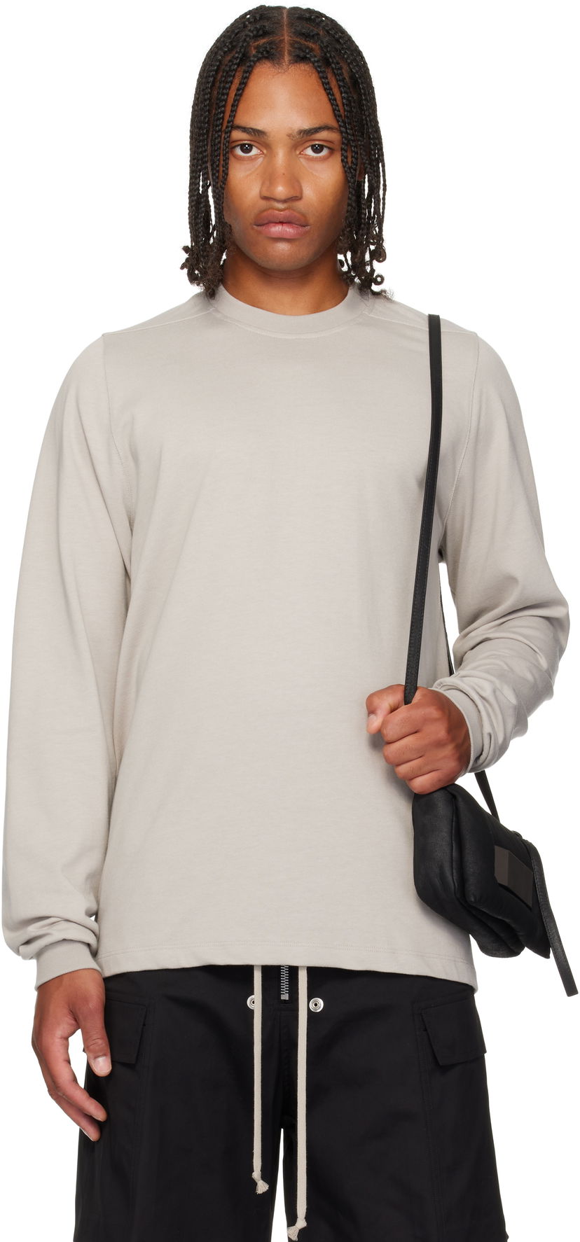 Majica Rick Owens Rick Owens Concordians Long Sleeve T-Shirt Siva | RU02E1277 BA