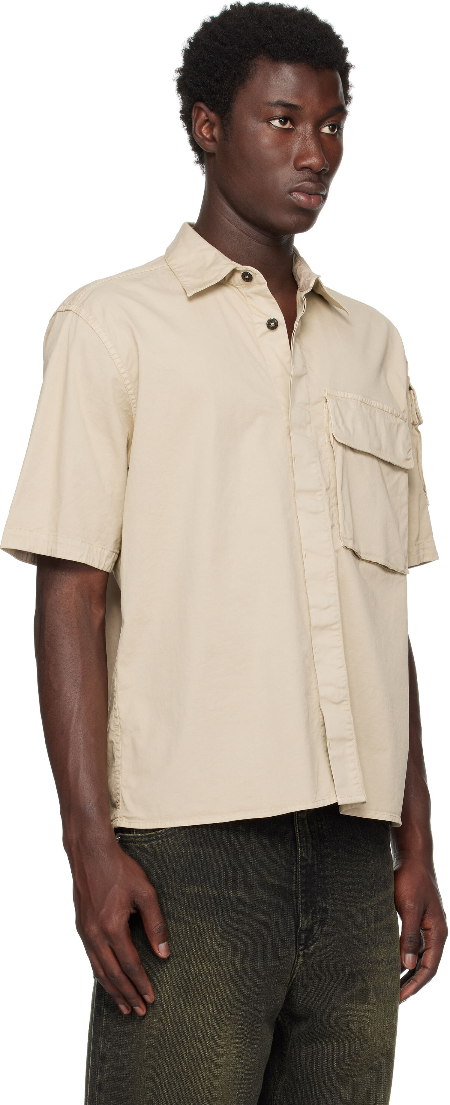 Srajce Stone Island Supima Cotton Twill Stretch-TC Shirt Bež | K2S15 1100007 S0010, 1