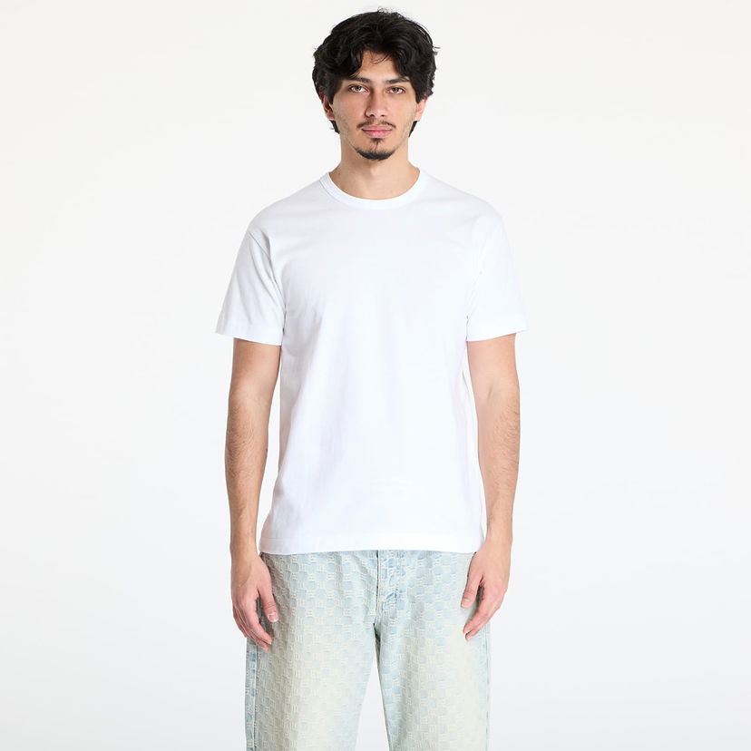 Majica Comme des Garçons Comme des Garçons PLAY Black Emblem Knit T-Shirt Bela | AX-T341 WHITE